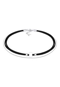 Elli Dames Choker Cirkel Venetian Set Suède in 925 sterling zilver