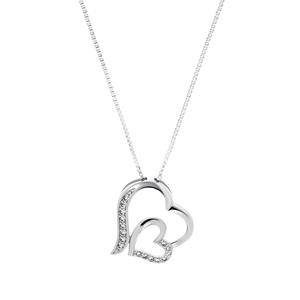 Amor Ketting met hanger voor dames, 925 Sterling zilver, zirkonia synth. | Hart