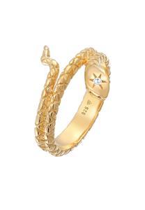Elli Dames Slang Omwikkeld met Zirkonia Kristallen in 925 Sterling Zilver Verguld
