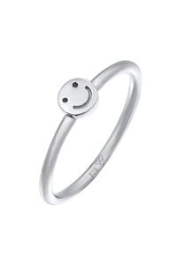 Elli Ring Dames met Smiling Face Pinky in 925 Sterling Zilver