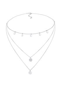 Elli Dames Choker Laagje Cirkel Rond Munt Vintage Trend in 925 Sterling Zilver
