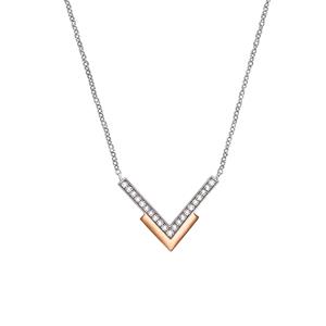 Amor Ketting met hanger voor dames, 925 Sterling zilver, zirkonia synth.