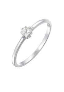 Elli Dames verlovingsring eenzaam klassiek met zirkonia in 925 sterling zilver verguld