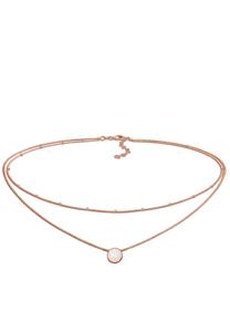 Elli Dames Choker Bal Laagje Trend met Synthetische Opaal in 925 Sterling Zilver
