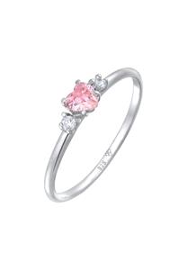 Elli Dames verlovingsring hart met zirkonia kristal in 925 sterling zilver