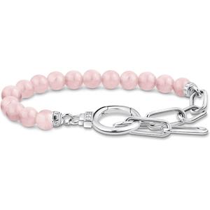 THOMAS SABO Gliederarmband Silber mit Rosenquarz-Perlen