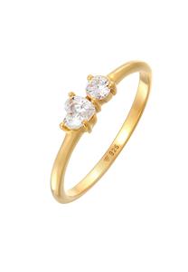 Elli Dames Verlovingsring Hart met Zirkonia Kristallen in 925 Sterling Zilver