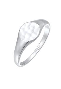 Elli Dames Zegelring Royal Hamerslag Trend van verguld 925 Sterling Zilver