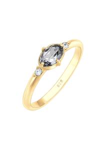 Elli Dames Eenvoudig Elegant met Kristallen in 925 Sterling Zilver