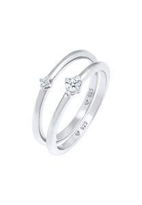 Elli DIAMONDS Dames Solitaire Elegant Klassieker met diamanten (0,13 ct.) in 925 Sterling Zilver