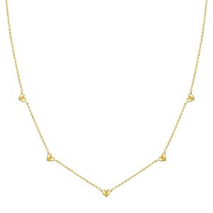 Glanzstücke München Silberkette Herz gelbgold, Kette mit Anhänger Sterling Silber gelbgold