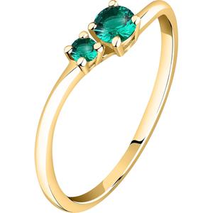 Live Diamond Diamantring Live Diamond Damen-Damenring Smaragd, Smaragd, Lab Grown
