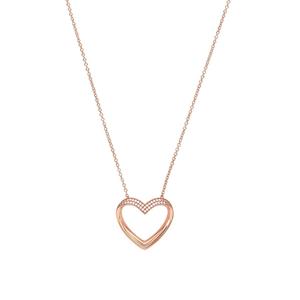 Amor Ketting met hanger voor dames, 925 Sterling zilver, zirkonia synth. | Hart