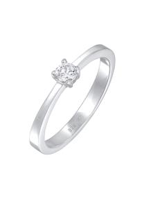 Elli DIAMONDS Dames verlovingsring eenzaam met laboratoriumgegroeide diamanten (0,17 ct) in 925 sterling zilver Zilver