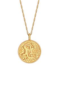 Elli Elli Halsketting Dames Zodiac Gemini Munt Antieke Trend Astro in 925 Sterling Zilver
