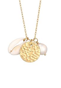 Elli PREMIUM Dames plaat hanger met zoetwater gekweekte parel en Kauri schelp in 925 sterling zilver