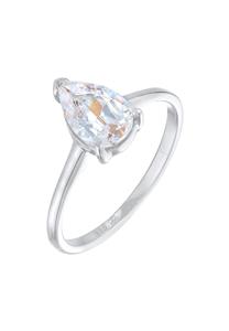 Elli Dames Verlovingsring Eenzaam Drop met Zirkonia in 925 Sterling Zilver