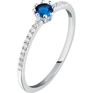 Live Diamond Damesring Witgoud 375 blauw, witgoud