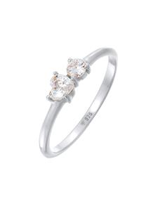 Elli Dames Verlovingsring Hart met Zirkonia Kristallen in 925 Sterling Zilver