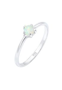 Elli Dames Band Basis Geo met Synthetische Opaal in 925 Sterling Zilver