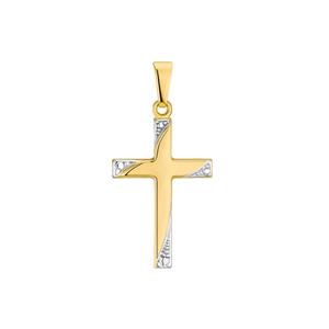 amor Hanger met motief voor mannen en vrouwen, unisex, goud 375 kruis