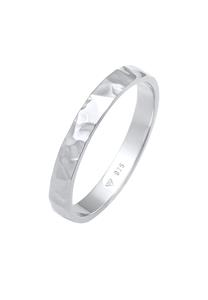 Elli Dames band basis fijn gehamerd trend in 925 sterling zilver