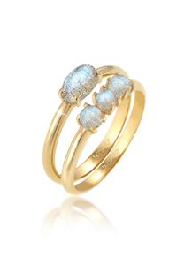 Elli Dames Set Vintage Labradoriet Edelsteen in 925 Sterling Zilver