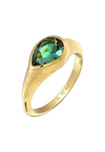 Elli PREMIUM Elli PREMIUM Ring Dames zegel Trend met kwarts edelsteen in 925 sterling zilver Verguld