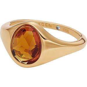 Skagen Fingerring Skagen Damen-Damenring Edelstahl Glasstein, Glasstein