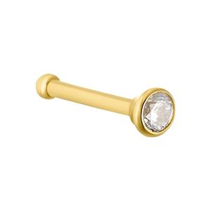 amor Neus piercing voor dames, 750 goud, gesynthetiseerde zirkonia