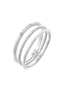 Elli Dames Stapelen Basis Set van 3 met Zirkonia Kristallen in 925 Sterling Zilver