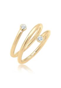 Elli Wrap Ring Geo met kristallen in 925 Sterling Zilver