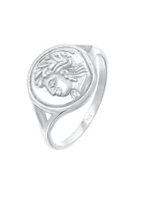 Elli Dames zegelring Munt Vintage Look Trend Blogger in 925 Sterling Zilver