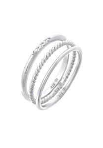 Elli Dames Stapelen Basis Set van 3 met Zirkonia Kristallen in 925 Sterling Zilver