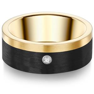 Trilani Edelstalen ring Edelstaal Zirkonia in Geelgoud