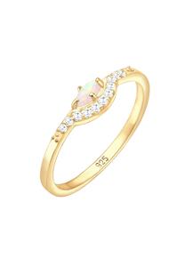 Elli Dames Vintage Precious met Zirconia Marquise Opal in 925 Sterling Silver
