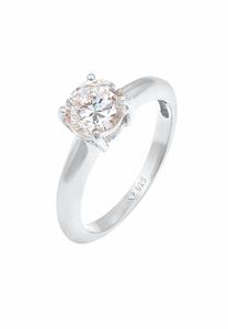 Elli Dames Eenzaam Klassiek met Zirkonia Kristal in 925 sterling zilver