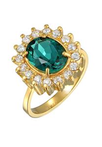 Elli PREMIUM Elli PREMIUM Ring Dames Cocktail Elegant Royal met kwarts en zirkonia kristallen in 925 sterling zilver