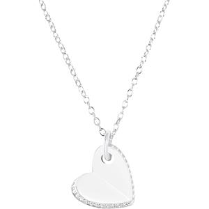 S.Oliver Ketting met hanger voor dames, 925 Sterling zilver, zirkonia synth. | Hart