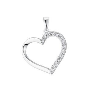 Amor Motief tag voor dames, 925 Sterling zilver, zirkonia synth. | Hart