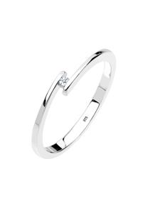 Elli DIAMONDS Dames Verlovingsring met Diamant (0.015 ct.) in 925 Sterling Zilver