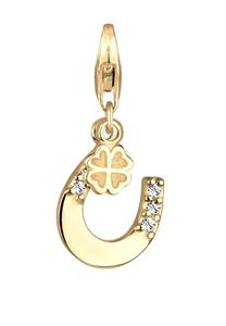 Nenalina Dames Hoefijzer Hanger Klaverblad in 925 sterling zilver verguld