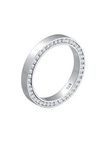 Elli PREMIUM Dames Band Ring met Zirkonia Stenen Sparkling Geo in 925 Sterling Zilver Zilver