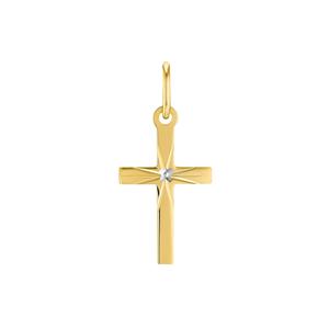 amor Hanger met motief voor dames en heren, unisex, goud 585, zirkonia synth. | kruis