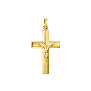 amor Hanger met motief voor dames en heren, unisex, goud 375 kruis met corpus