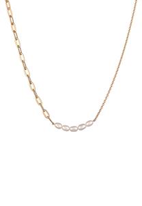 Elli PREMIUM Dames schakel trend met Zoetwater gekweekte parels in 925 sterling zilver verguld
