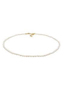 Elli PREMIUM Dames Choker Klassiek Trend met zoetwater gekweekte parels in 925 Sterling Zilver Verguld