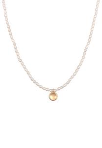 Elli PREMIUM Dames Hanger rond met Zoetwater gekweekte parels in 925 sterling zilver verguld