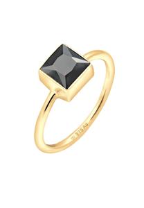 Elli Dames Band Ring Vierkant Geo met Zirkonia Kristallen in 925 Sterling Zilver