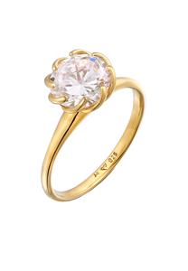 Elli Dames Verlovingsring Eenzaam Bloem met Zirkonia in 925 Sterling Zilver